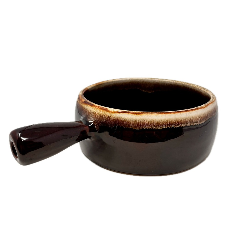 Pfaltzgraff Village Brown Drip Glaze French Onion Soup Bowl Crock w/ Handle USA